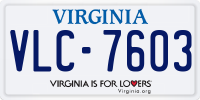 VA license plate VLC7603