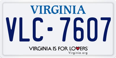 VA license plate VLC7607