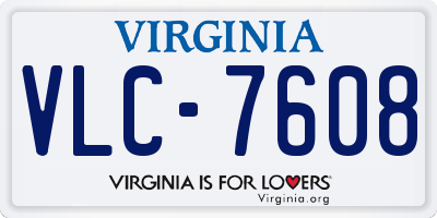 VA license plate VLC7608