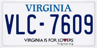 VA license plate VLC7609