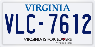 VA license plate VLC7612