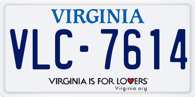 VA license plate VLC7614