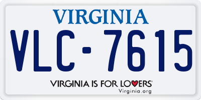 VA license plate VLC7615