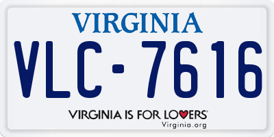 VA license plate VLC7616