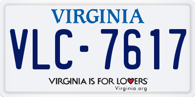 VA license plate VLC7617