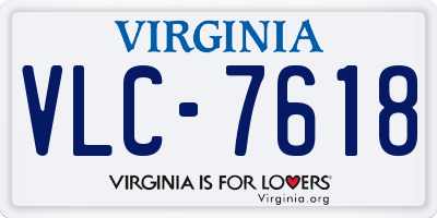 VA license plate VLC7618