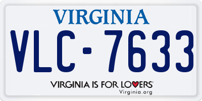 VA license plate VLC7633