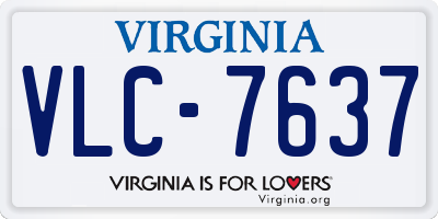 VA license plate VLC7637