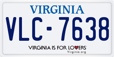 VA license plate VLC7638