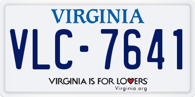 VA license plate VLC7641