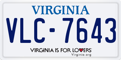 VA license plate VLC7643