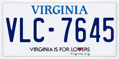 VA license plate VLC7645