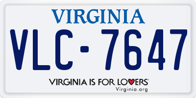 VA license plate VLC7647