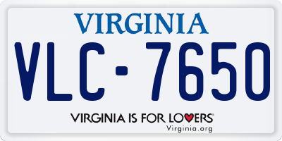 VA license plate VLC7650
