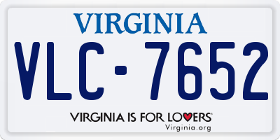 VA license plate VLC7652
