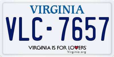 VA license plate VLC7657