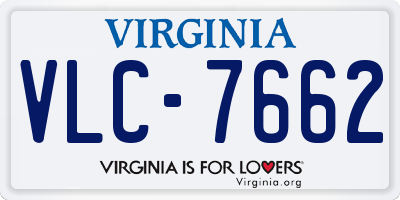 VA license plate VLC7662