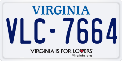 VA license plate VLC7664