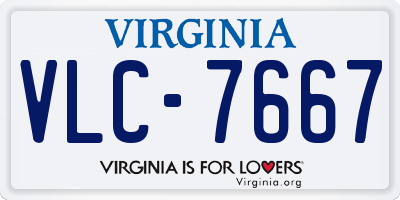 VA license plate VLC7667