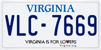 VA license plate VLC7669