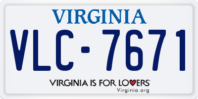VA license plate VLC7671