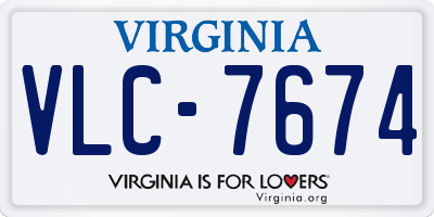 VA license plate VLC7674