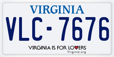 VA license plate VLC7676