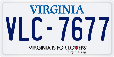 VA license plate VLC7677