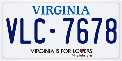 VA license plate VLC7678