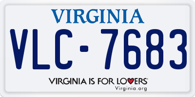 VA license plate VLC7683