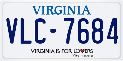 VA license plate VLC7684