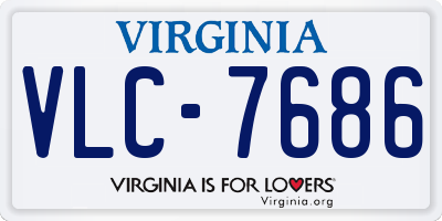 VA license plate VLC7686