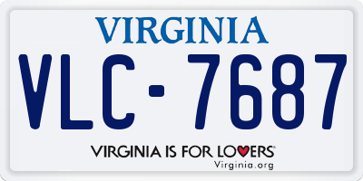 VA license plate VLC7687