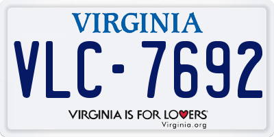 VA license plate VLC7692