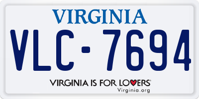 VA license plate VLC7694