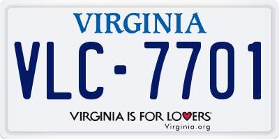 VA license plate VLC7701