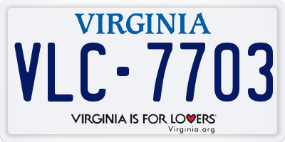 VA license plate VLC7703