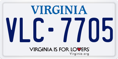 VA license plate VLC7705