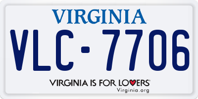 VA license plate VLC7706