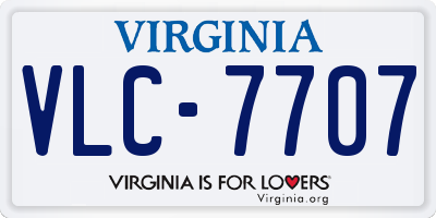 VA license plate VLC7707
