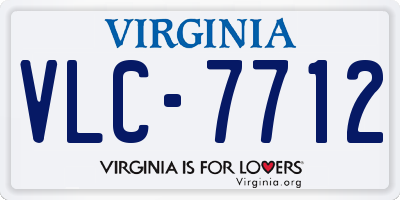 VA license plate VLC7712