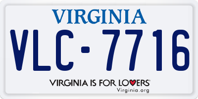 VA license plate VLC7716