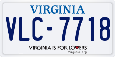 VA license plate VLC7718