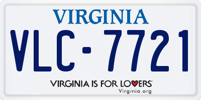 VA license plate VLC7721
