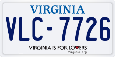 VA license plate VLC7726
