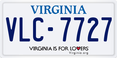 VA license plate VLC7727
