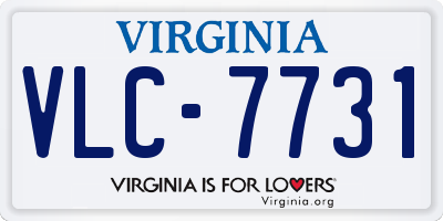 VA license plate VLC7731