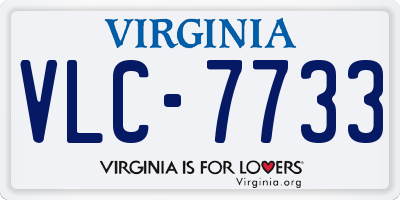 VA license plate VLC7733