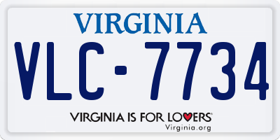 VA license plate VLC7734