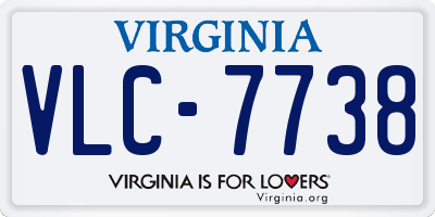 VA license plate VLC7738